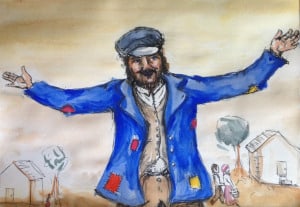 A painting of Hershel from "The Adventures of Hershel of Ostropol." 