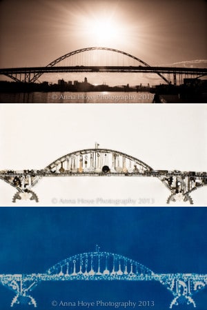 From photo to object to cyanotype print: three phases of Anna Hoye's work.