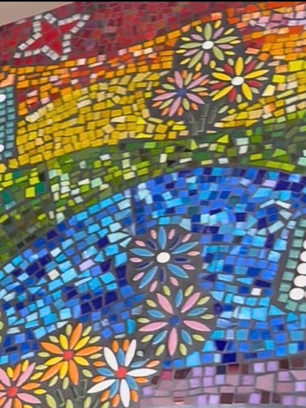 mosaic mural close up